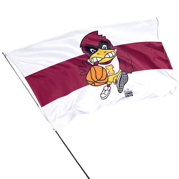 Vintage Basketball Cy Cardinal Stripe Flag (3'x5')